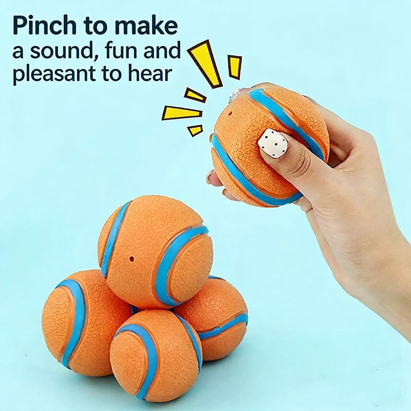 kf-Sd66d210a5e07467d83af6544d43292a4U Dog Squeaky Toy Ball Elastic Rubber Ball Bite Resistant Interactive Training Teeth Cleaning Chew Toy For Small Medium Large Dogs - Image 1