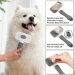 Dual-Use Dog Cat Grooming Brush 20×10×5.5cm, Self-Cleaning Slicker Comb with Round-Tip Bent Needles, Ergonomic Handle for Pet Ha - Image 3