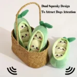 Multi Sound Pea Pod Plush Dog Toy Interactive Snuffle Training Chew Toy Bite Resistant Teething For Small Corgi Puppy Play Relie - Image 2