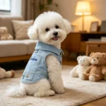 Personalized Custom Name Denim Pet Jacket, Cute Trendy Dog Cat Outfit, Unique Stylish Clothes for Puppies Kittens - Image 2
