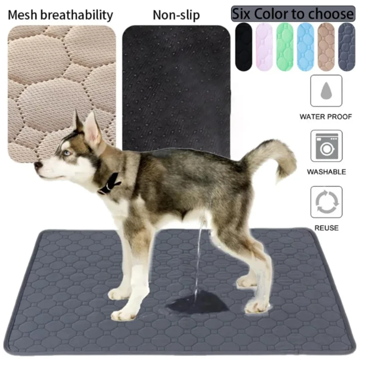 kf-Sd6dc5ed97f924faba8b41cb7729a91c9Q Dog Pee Pad Reusable Washable Dog Urine Mat Car Seat Floor Sofa Waterproof Absorbent Puppy Cat Training Diaper Mat Pet Supplies - Image 1