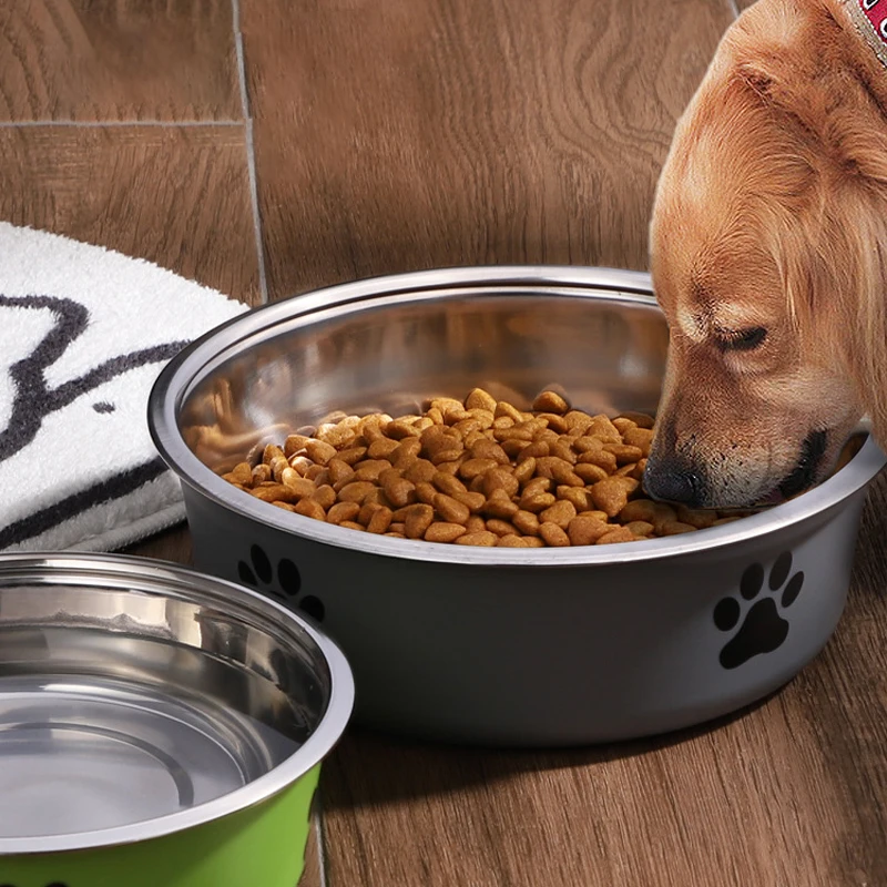 kf-Sd6e617787aab450badd5d57aef6d7aabj Pet Bowl Stainless Steel Dog Water Bowl with Non-Slip Rubber Base And Small Cats And Dogs Drinking Water Feeding Pet Food Bowl - Image 1