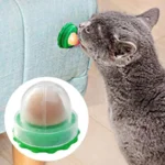 Cat Licking Catnip Ball, Wall-Mounted Nutrition Treat for Kittens - Image 5