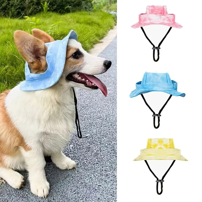 kf-Sd8a6b6c6e56843fe8d5a6216aa4cd42bQ Pets Hat with Ear Holes Adjustable Baseball Cap for Medium Small Dogs Summer Dye Cats Sun Cap Pet Outdoor Hat Pet Supplies - Image 1