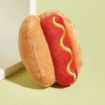 1pc Hot Dog Design Pet Grinding Teeth Squeaky Plush Toy, Durable Chew Toy For Dog Interactive Supply