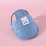 Dog Hat with Ear Holes Adjustable Denim Dog Sun Protection Hat Outdoor Baseball Cap for Dogs Small Medium Large Pet Accessories - Image 2