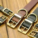 Leather Dog Collar with Rust-Proof Buckle Soft Genuine Cowhide Heavy Duty Metal Dog Collar Adjustable for Small Medium Dogs Pets - Image 2