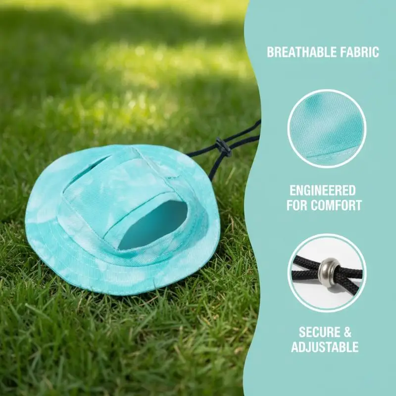 kf-Sda732aa36a104fe5ac71e94b4fd5a6f5A Pets Hat With Ear Holes Adjustable Baseball Cap For Medium Small Dogs Summer Dye Cats Sun Cap Pet Outdoor Hat Pet Supplies - Image 1