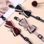 New Cute Pet Girl Cat Dog Collar Adjustable Bow Bells Collar Cat Necklace Fashion Accessories Pet Puppy Kitten Pendant Supplies - Image 3