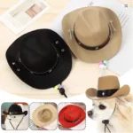 Pet Stylish Western Cowboy Hat Adjustable Headwear For Outdoor Summer Cat &Dog Accessories Travel Photography Decoration. - Image 4
