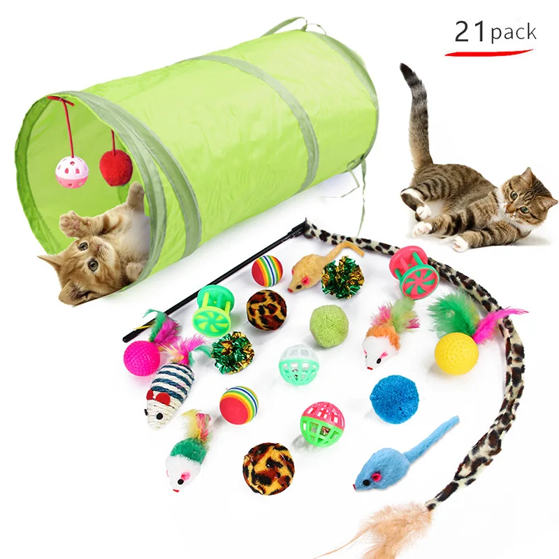 kf-Sdb2b85f700fc4dba9879a66d9a0dd1753 Kitten Toys Variety Pack-Pet Cat Toys Combination Set Cat Toy Funny Cat Stick Sisal Mouse Bell Ball Cat Supplies - Image 1