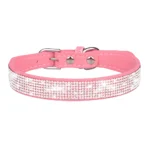 New Shiny Rhinestone Pet Collar, Soft Microfiber Adjustable Collar for Small Medium Dogs & Cats, Lightweight Walking Collar - Image 3