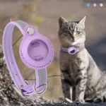 Leather Pet Adjustable Collars for Airtag Location Tracker Dog Cat Anti-lost Reflective Protection Case for Airtags Collar