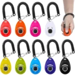 Dog Training Clicker Pet Cat Dog Click Trainer Use for Cat Puppy Birds Horses Aid Adjustable Wrist Strap Sound Key Chain
