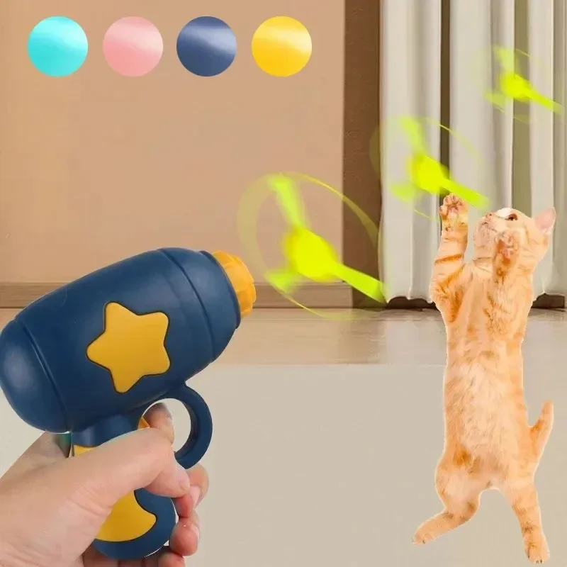 kf-Sdc70d281d1194e11bac8019d8f386b38m Funny Cat Toy Interactive Launch Pet Training Toy For Kitten Mini Flying Disc Shooting Gun Chasing Games Cat Toys Pet Supplies - Image 1