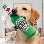 Realistic Beer Bottle Shape, Squeaking Dog Toy. Interactive Play, Bite Resistant and Wear-resistant. Easy To Clean