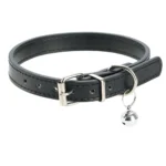 Leather Pet Collar: Simple Style Bell Collar for Dogs, Flat Pet Neckband with Bell, Durable Leather Dog Collar Pet Accessories - Image 2