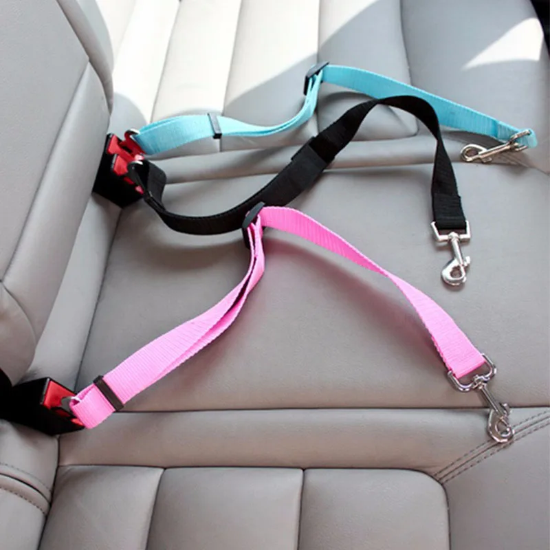 kf-Sdd25a38de3474c5b9f547724227e7159b Adjustable Pet Cat Dog Car Seat Belt Pet Seat Vehicle Dog Harness Lead Clip Safety Lever Traction Dog Collars Dog Accessoires - Image 1
