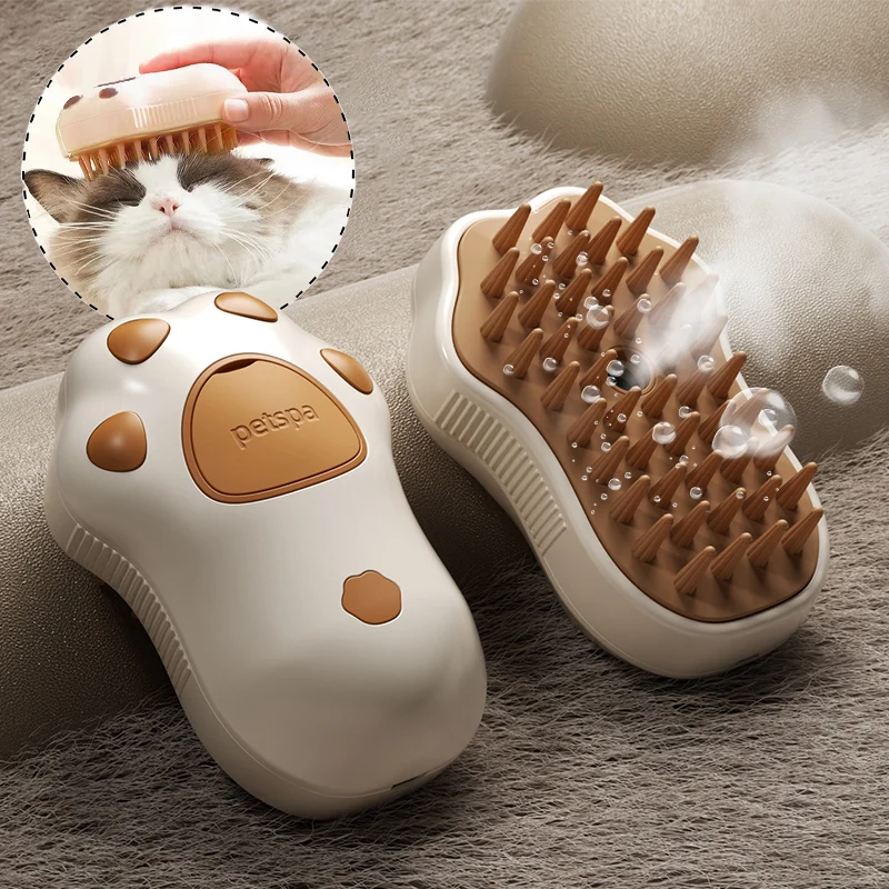 kf-Sde07fb64dea24579878db06290f355545 3 in 1 Pet Brush Cat Steam Brush Comb Dog Brush Electric Spray Cat Hair Brushes Massage Pet Grooming Hair Removal Combs - Image 1
