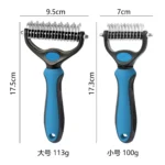 Pet Grooming Accessories High-Quality Double-Sided Stainless Steel Dog Cat Brush with Fine Bristles - Image 4