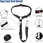 2-in-1 Dog Car Seatbelt Headrest Restraint Adjustable Reflective Pet Safety Seat Belt Clip Buckle Tether Large Medium Small Dogs - Image 4