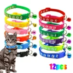1/6/18pcs Pet Collar With Bell Footprints Colorful Dog, Dog, Cat Accessories Cat Collar Adjustable Bell Ring Necklace Pet - Image 3