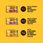 Grilled poultry and beef in gravy wet cat food variety pack 3 oz cans 30 count - Image 3