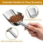 Dog Food Scoop Stainless Steel with Long Handle, Precise Dog Food Measuring Cup 1, 3/4, 1/2, 1/4 Cup, Pet Scoop for Dogs, Cats - Image 5