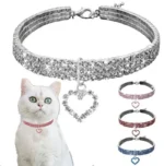 Pet Necklace Love Water Drop Water Diamond Cat Collar Dog Neck Jewelry Exquisite Cute Cat Gem Alloy Puppy Kitten Pet Supplies - Image 7