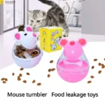Cat Toy Mouse Tumbler Leak Food Feeder Pet Puzzle Cartoon Cat Toy Leakage Ball Kitten Interactive Toys Slow Feeding Pet Supplies - Image 2