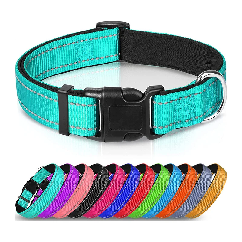 kf-Sdff4d6f0b7334fa2a428c50ec885fd70R Reflective Dog Collar For Medium Large Dogs Soft Neoprene Padded Nylon Sturdy Adjustable Pets Collar for Medium Large Dogs - Image 1