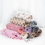 Soft Fluffy High Quality Pet Blanket Flannel Dog Sleeping Blanket Paw Print Pattern Pet Mat Warm Comfortable Blanket for Cat Dog - Image 2