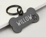Bone Stainless Steel Dog ID Tag Custom Engraved with Name Personalized Logo Black Pet Memorial Gift Durable Collar Keepsake - Image 5