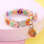 Pet Collar With Bell Colorful Flower Dog Puppy Kitten Collar Adjustable Safety Bell Ring Necklace Pet Accessories - Image 6