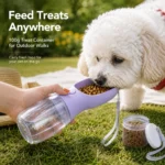 Portable Dog Cat Water Bottle with Food Container, Leak Proof Outdoor Pet Water Dispenser for Dogs Walking Hiking Travel - Image 5