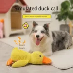 Dog sleeping with a dog hug duck toys to relieve boredom of little yellow duck pet interactive plush doll pet supplies - Image 2