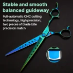 Fenice High-grade 7.0/7.5 inch JP440C Fluorescent Green Pet Grooming Scissors Shears Cutting&Curved&Thinner Set for Dog Groomer - Image 5