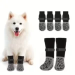 4pcs Dog Paw Protectors Anti-Slip Boots with Traction Control Adjustable Socks for Injured Paws Senior Dogs