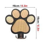 Paw Print Wooden Dog Leash Hanger Wall Hook for Collars & Coats Wood with Paw Design Leash Holder Claw Hook Gift for Dogs Lovers - Image 2