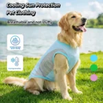 Summer Pet Dog Cooling Vest Quick Dry Pet Clothes Sun Protection Reflective Breathable Cats Outfit For Small Medium Large Dogs