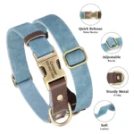 Free Custom PU Leather Dog Collar Engraved Dog Collars Adjustable Pet Buckle ID Necklace Durable for Small Medium Large Dogs Pug - Image 2