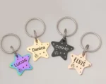 Dog Tag For Pets Personalized Star Shaped Collar Custom Name Phone Number Tag Pet ID Tag Gold Star Free Split Ring - Image 2