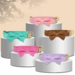Personalized Dog Collar Cute Bowtie Dog Nylon Collars Free Engraving Pet Buckle Collar For Small Medium Dogs Bowknot Accessory - Image 2