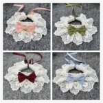 Pearl Dog Collar Jewelled Silk Wedding Cat Puppy Ribbon Scarf Pendant Pet Bows Necklace Satin New Kitten Accessories Bowtie Gift - Image 2