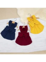 DOGPomeranian Teddy Dog Clothes, Cat Clothes, Spring and Summer Thin and Breathable Princess Dress, 26 Ultra-Simple Leash Dress
