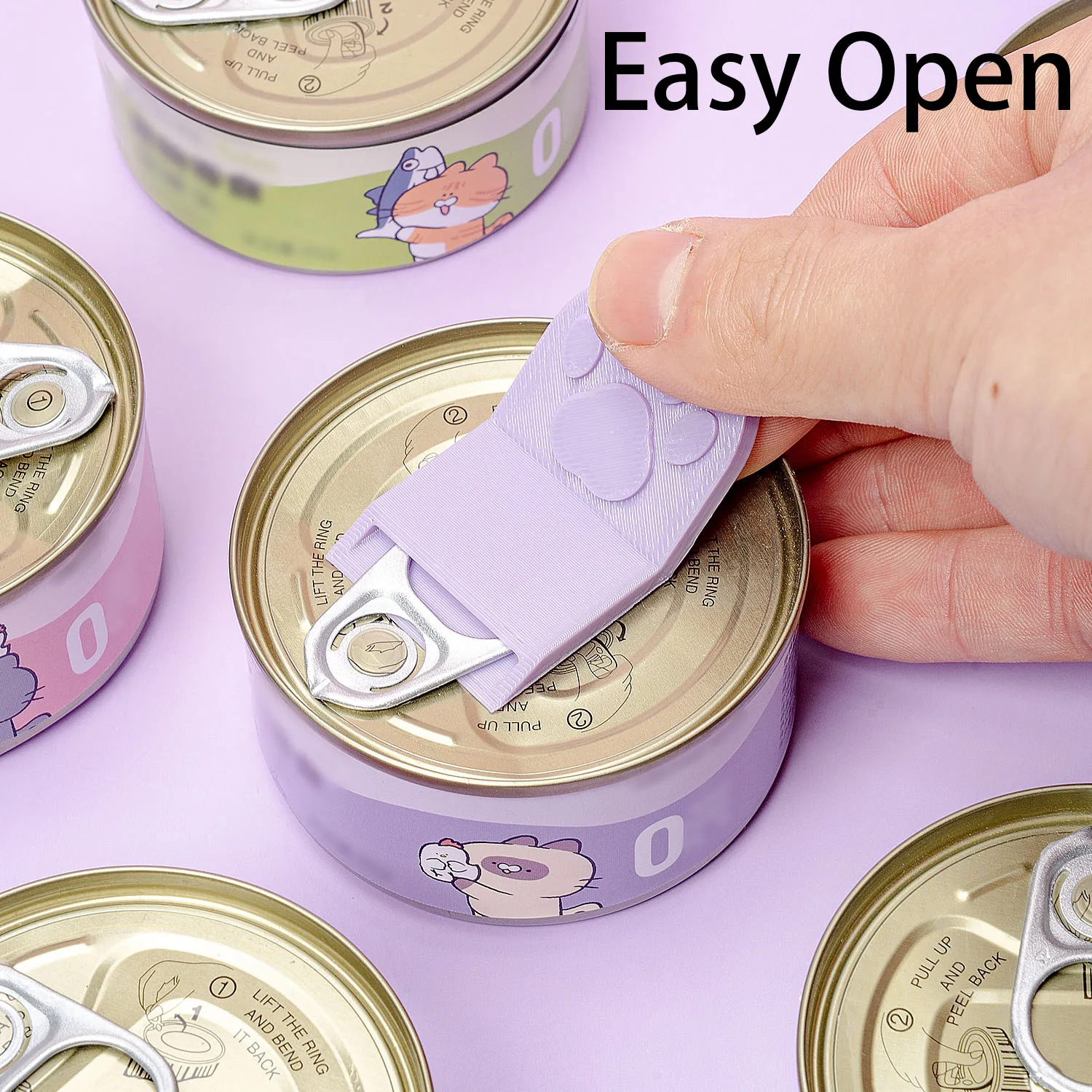kf-Se46f39d9749a43c793726ed4fbf43116h Cute Cat Paw Pet Food Can Opener Easy Ring Pull Opener Tool for Cat Dog Canned Food Protect Nails Ergonomic Kitchen Accessories - Image 1
