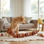 Simulated Sausage Plush Chew Toy for Dogs: Press-to-Squeak with BB Sound, Durable Chew-Resistant & Self-Play Boredom Relief Toy