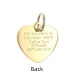 Custom Engraved Personalized Gold Plated Heart Dog Tag with Clear Rhinestones Pet ID Name for Cats Unique Gift Collar Charm Pet - Image 5
