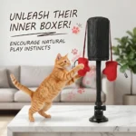 1×Paw Punch Cat Boxing Toy Cat Punching Bag with Boxing Gloves-Interactive Exercise Toy Indoor Play Durable Suction Cup Activity - Image 4
