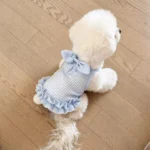Summer Pet Cat Puppy Princess Dress Pet Clothes Striped Plaid Dresses with Bow Cats Kitten Rabbit Sphynx Clothing Pet Supplies - Image 3